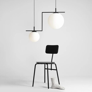 Lampa wisząca 2 kule biało-czarna Aldex Zac | Sklep z lampami