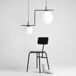 Lampa wisząca 2 kule biało-czarna Aldex Zac | Sklep z lampami