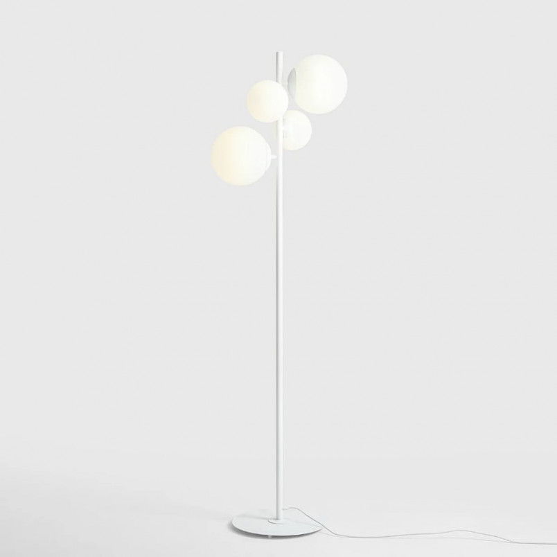Lampa podłogowa Bloom White Aldex | Szklane kule, biała