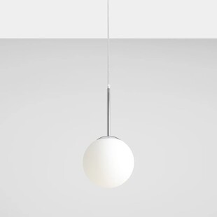 Lampa wisząca szklana kula Bosso Mini 20 biało-chromowana marki Aldex