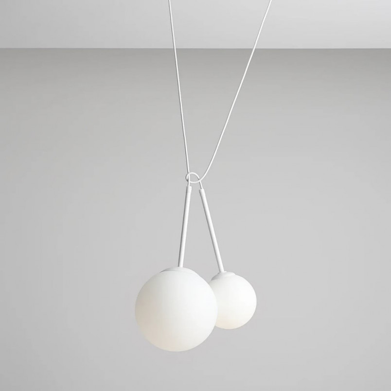 Lampa wisząca szklana Bosso Mini biała | Aldex