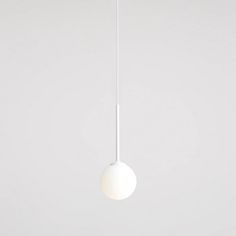 Lampa wisząca szklana kula Bosso Mini biała | Aldex