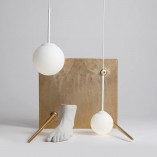Lampa wisząca szklana kula Bosso Mini biała | Aldex