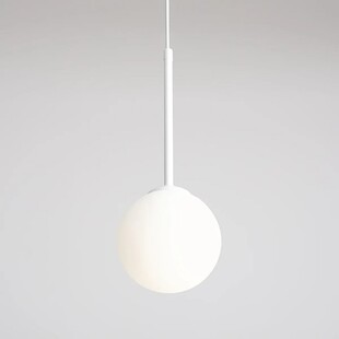 Lampa wisząca szklana kula Bosso Mini biała | Aldex