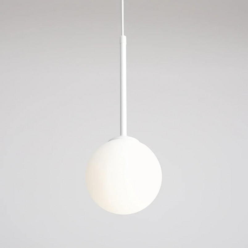 Lampa wisząca szklana kula Bosso Mini biała | Aldex