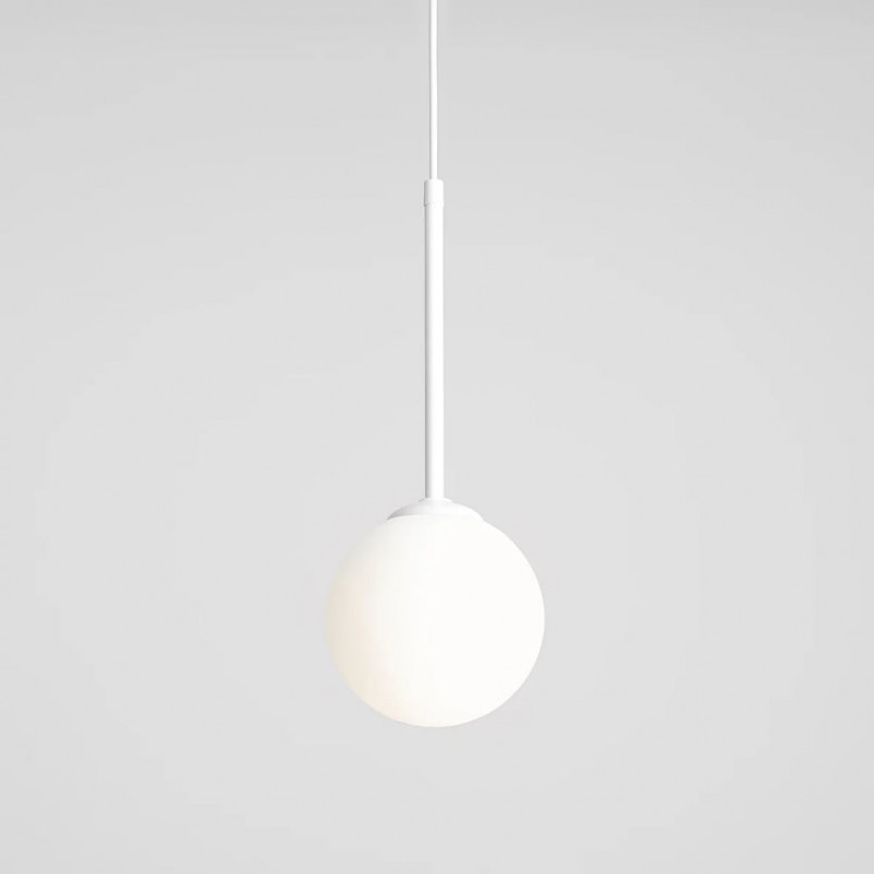 Lampa wisząca szklana kula Bosso Mini biała | Aldex