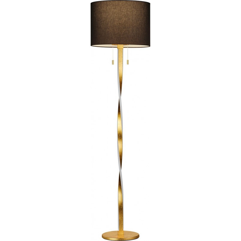 Lampa podłogowa glamour czarno-złota Nandor | Trio