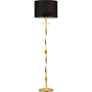 Lampa podłogowa glamour czarno-złota Nandor | Trio
