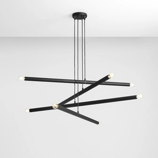 Lampa designerska wiszące tuby poziome Tubo Black VIII czarna marki Aldex
