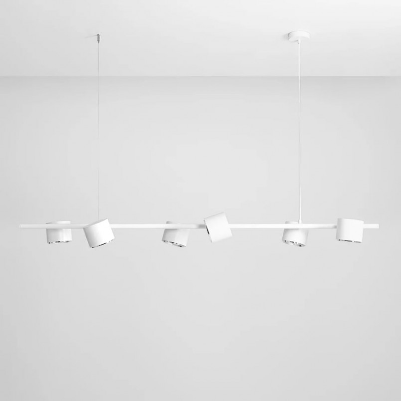 Lampa wisząca 6 punktowa biała Aldex Bot - Eleganckie oświetlenie