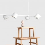Lampa wisząca 6 punktowa biała Aldex Bot - Eleganckie oświetlenie
