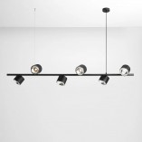 Lampa wisząca czarna 6 punktów Aldex Bot | Nowoczesne oświetlenie