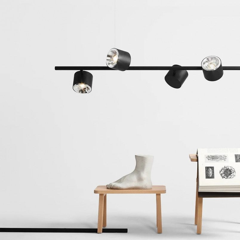 Lampa wisząca czarna 6 punktów Aldex Bot | Nowoczesne oświetlenie