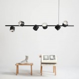 Lampa wisząca czarna 6 punktów Aldex Bot | Nowoczesne oświetlenie