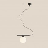 Lampa wisząca Beryl Glass - Aldex | Szkło, Biało-Czarna
