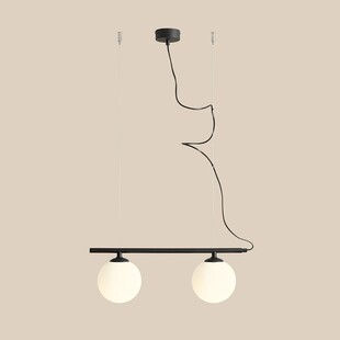Lampa wisząca Beryl Glass II - Aldex | Biało-czarna, szkło