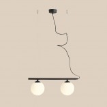 Lampa wisząca Beryl Glass II - Aldex | Biało-czarna, szkło