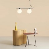 Lampa wisząca Beryl Glass II - Aldex | Biało-czarna, szkło