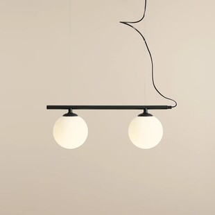 Lampa wisząca Beryl Glass II - Aldex | Biało-czarna, szkło