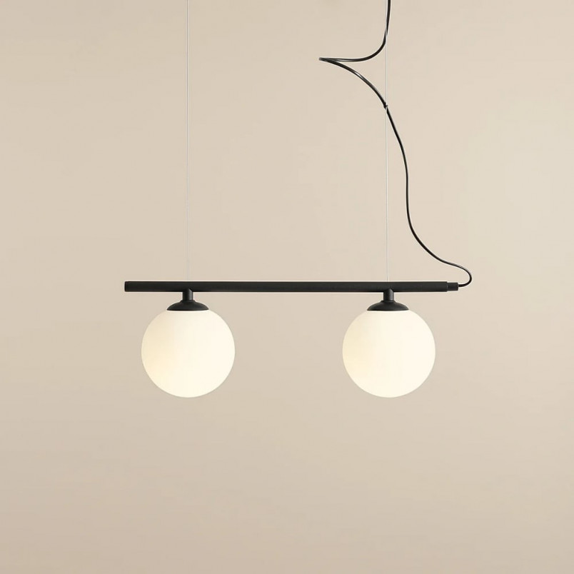 Lampa wisząca Beryl Glass II - Aldex | Biało-czarna, szkło