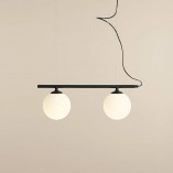 Lampa wisząca Beryl Glass II - Aldex | Biało-czarna, szkło