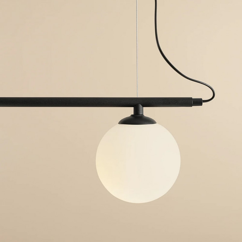 Lampa wisząca Beryl Glass II - Aldex | Biało-czarna, szkło