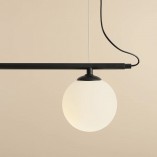 Lampa wisząca Beryl Glass II - Aldex | Biało-czarna, szkło
