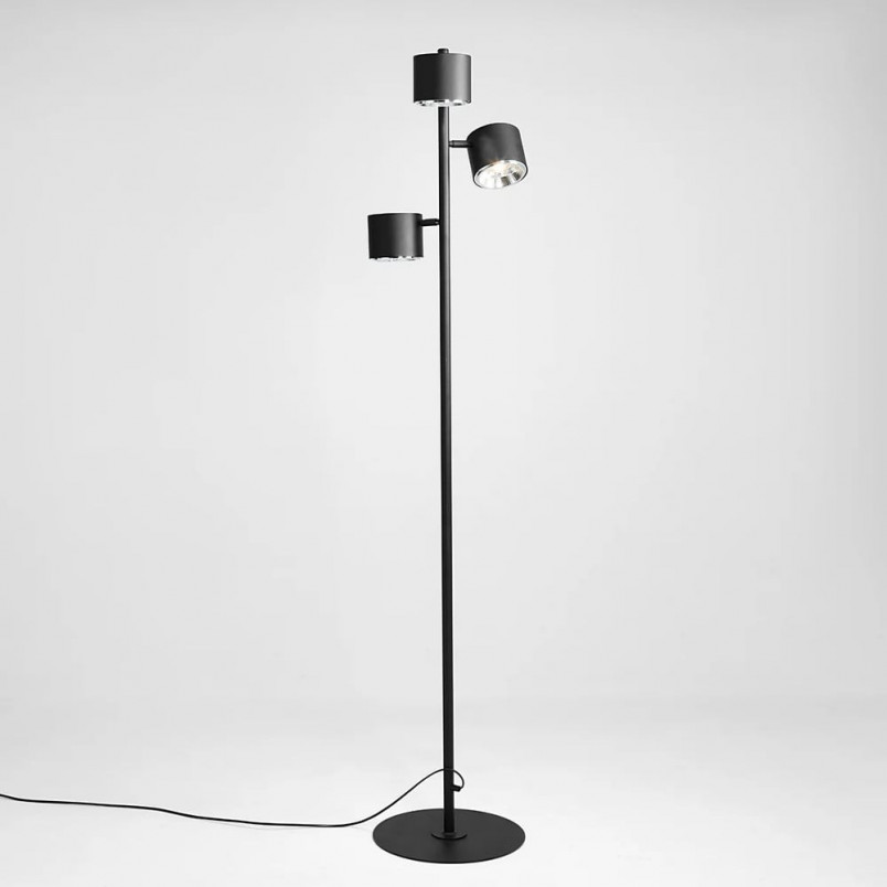 Lampa podłogowa czarna Aldex Bot | 3 klosze, regulowana