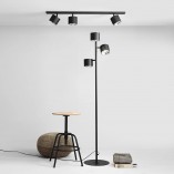 Lampa podłogowa czarna Aldex Bot | 3 klosze, regulowana