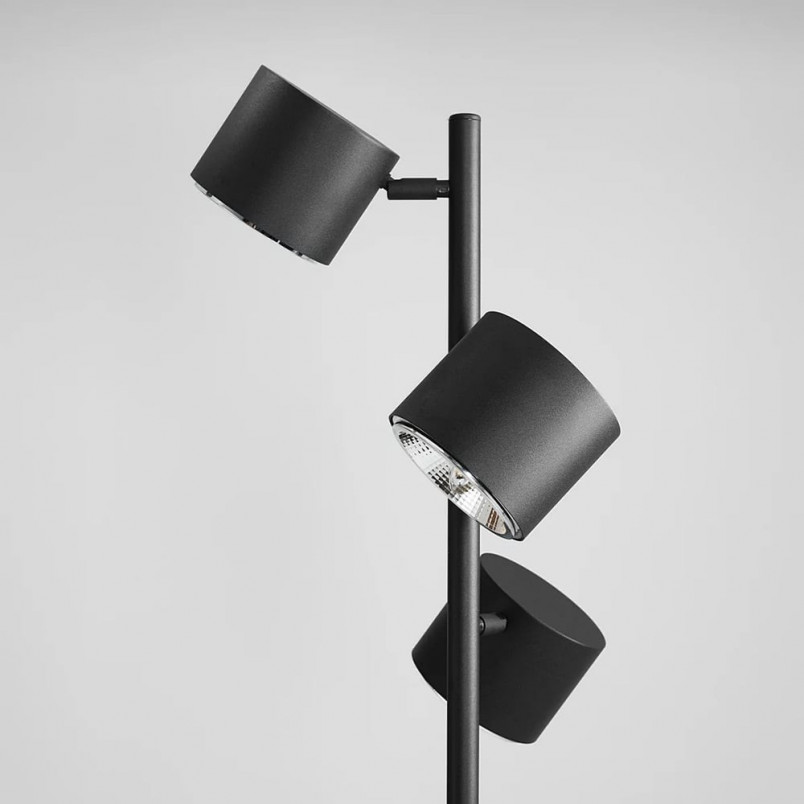 Lampa podłogowa czarna Aldex Bot | 3 klosze, regulowana