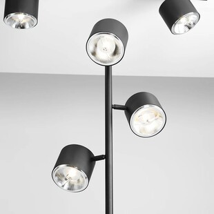 Lampa podłogowa czarna Aldex Bot | 3 klosze, regulowana