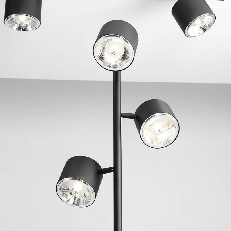 Lampa podłogowa czarna Aldex Bot | 3 klosze, regulowana