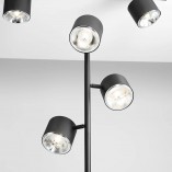 Lampa podłogowa czarna Aldex Bot | 3 klosze, regulowana