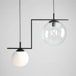 Lampa wisząca Aldex Zac Black II - Szkło, 2 punkty | Sklep z lampami