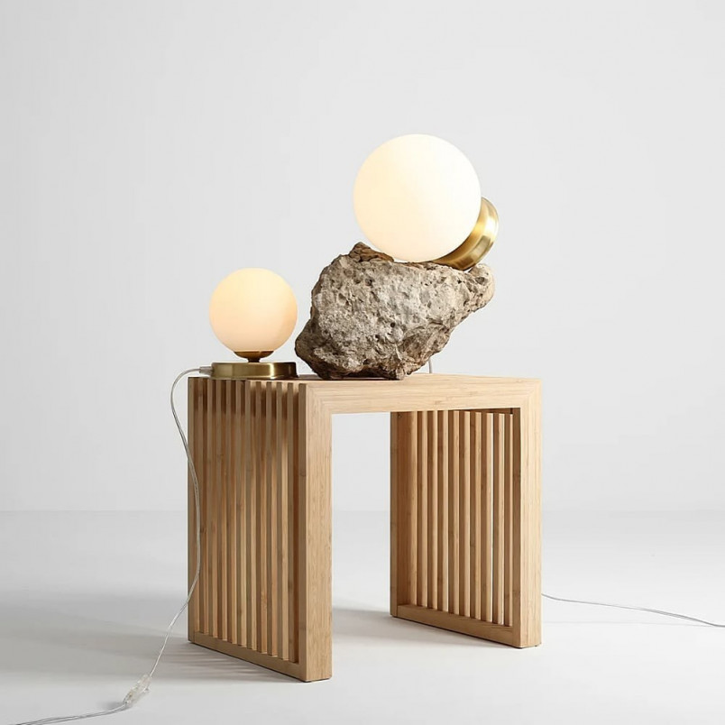 Lampa stołowa szklana Ball White 14 Aldex - Elegancki design