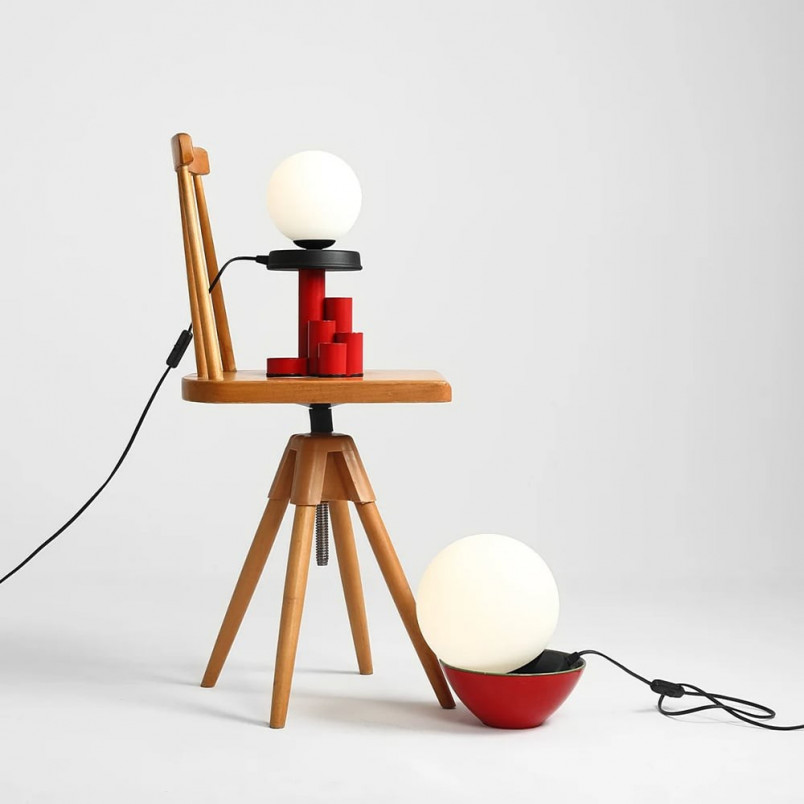 Lampa stołowa szklana Ball Black 20 | Aldex - Eleganckie oświetlenie