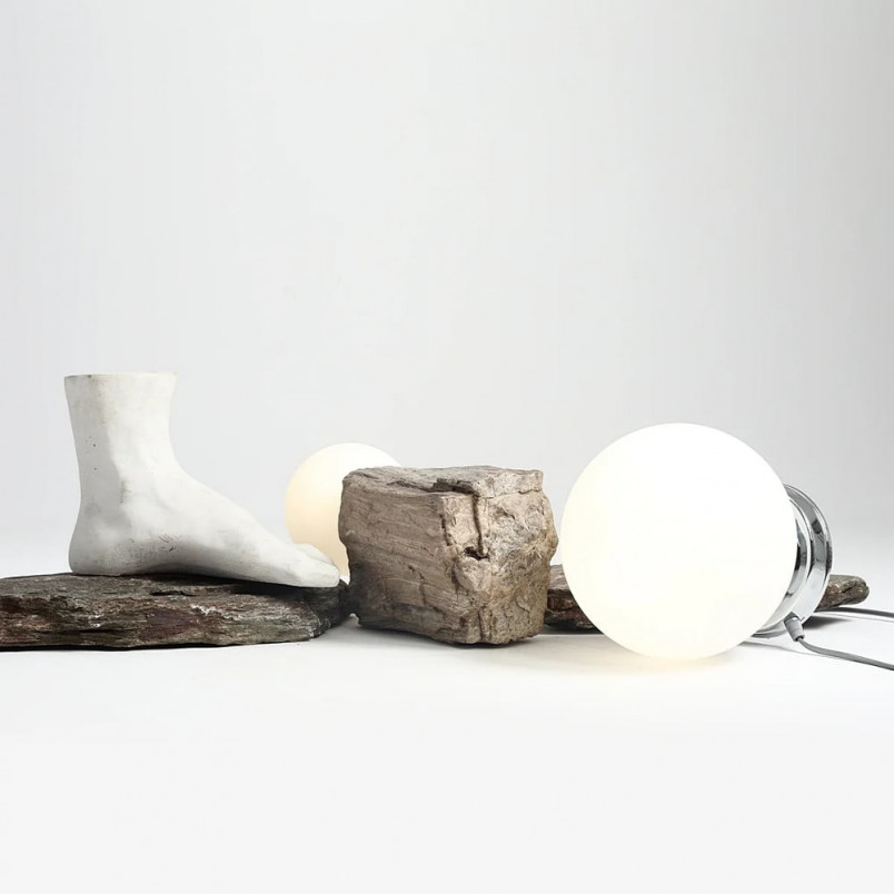 Lampa stołowa szklana Aldex Ball Chrome 20 - Elegancki design