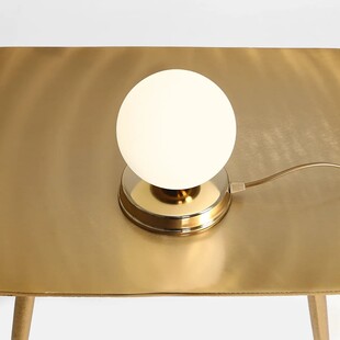 Lampa stołowa Ball Gold 14 - Aldex, biało-złota, szklana