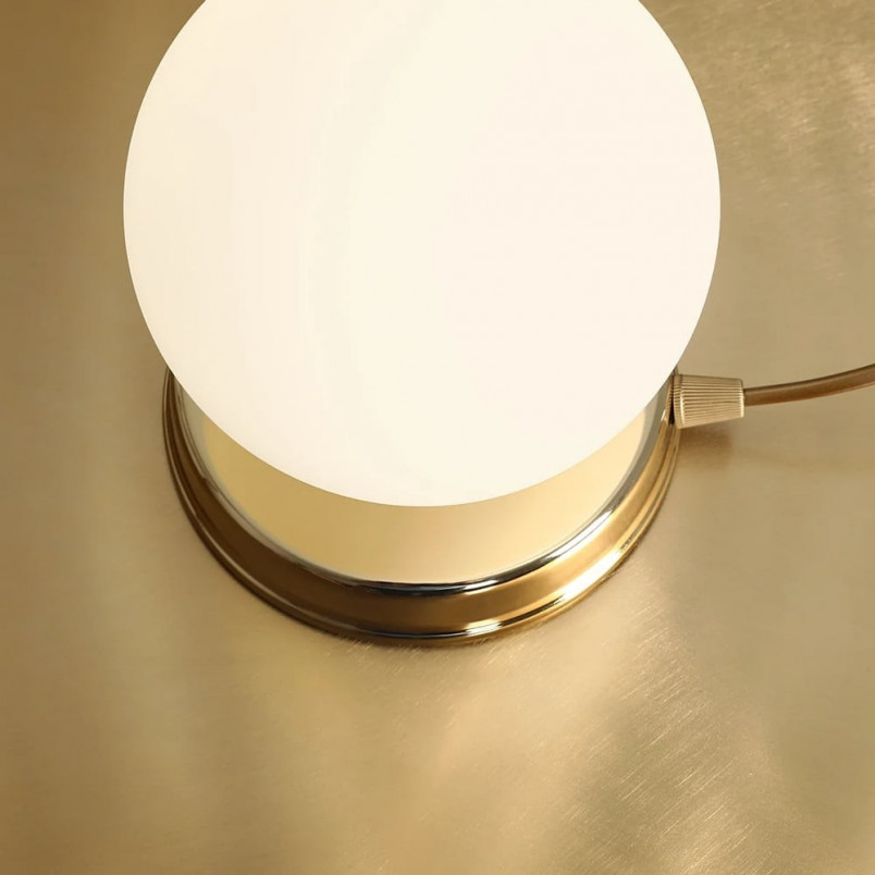 Lampa stołowa Ball Gold 14 - Aldex, biało-złota, szklana