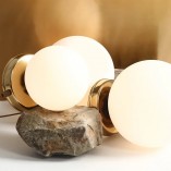 Lampa stołowa Ball Gold 14 - Aldex, biało-złota, szklana
