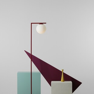 Lampa podłogowa szklana kula Zac Red Wine | Aldex