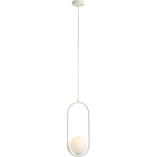 Lampa wisząca szklana kula designerska Riva Cream 14cm biało-kremowa Aldex