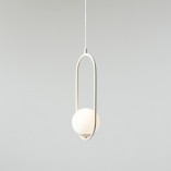 Lampa wisząca Riva Cream Aldex - Szklana kula, designerski styl