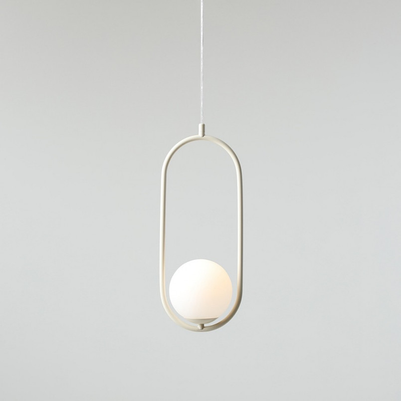 Lampa wisząca Riva Cream Aldex - Szklana kula, designerski styl