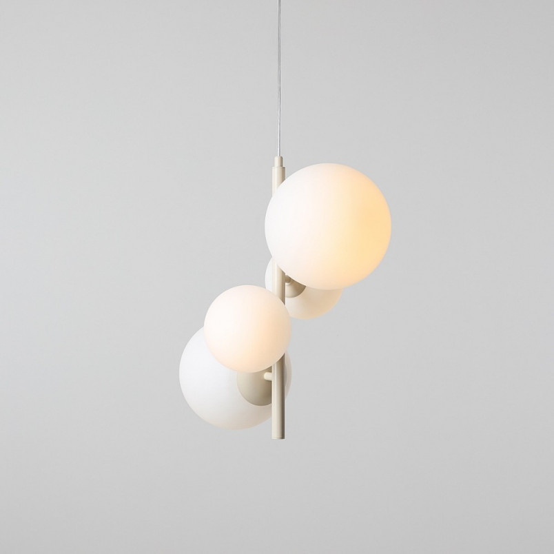 Lampa wisząca Bloom Aldex | 4 szklane kule | Biało-kremowa