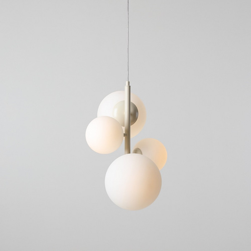 Lampa wisząca Bloom Aldex | 4 szklane kule | Biało-kremowa