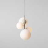 Lampa wisząca Bloom Aldex | 4 szklane kule | Biało-kremowa