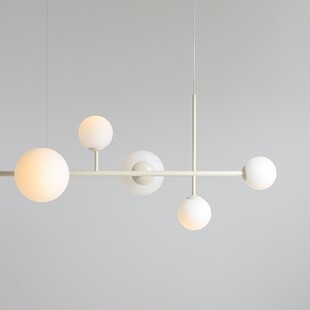 Lampa wisząca Dione VI - Szklane kule biało-kremowe Aldex | Kup teraz!
