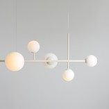 Lampa wisząca Dione VI - Szklane kule biało-kremowe Aldex | Kup teraz!