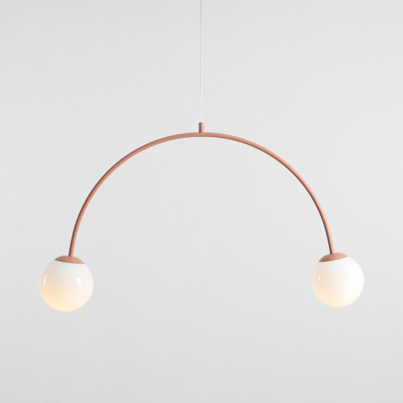 Lampa wisząca UNA Coral biały/koral Aldex - Elegancki design